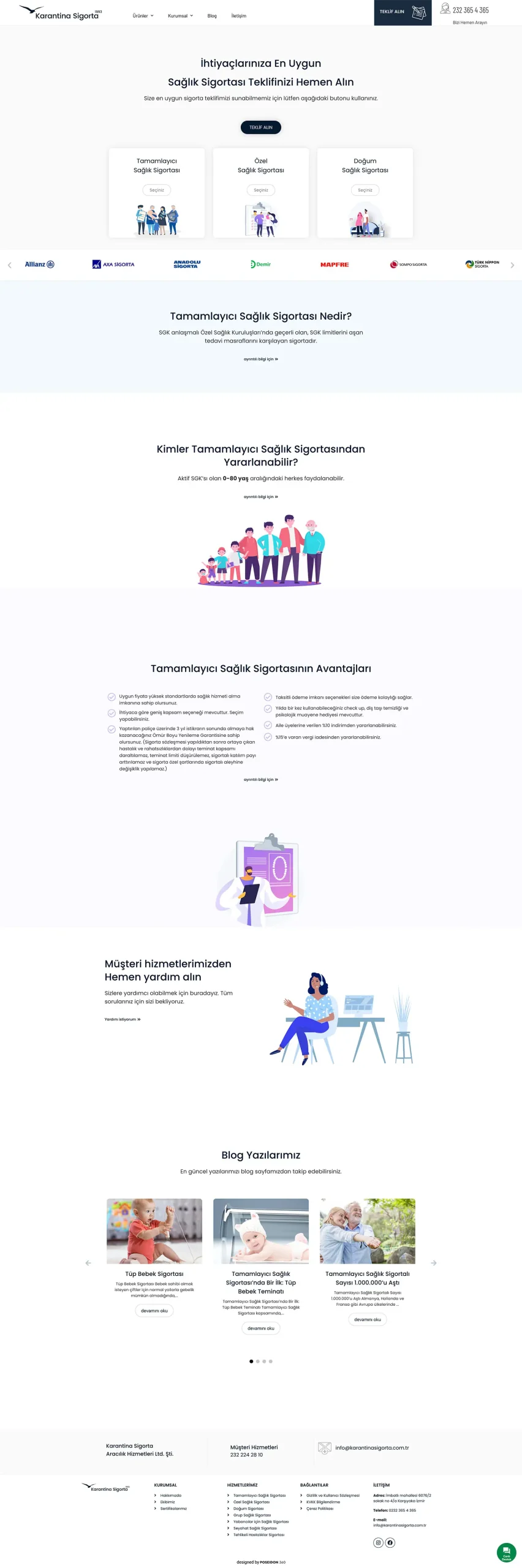 Karantina Sigorta Web Site Tasarımı
