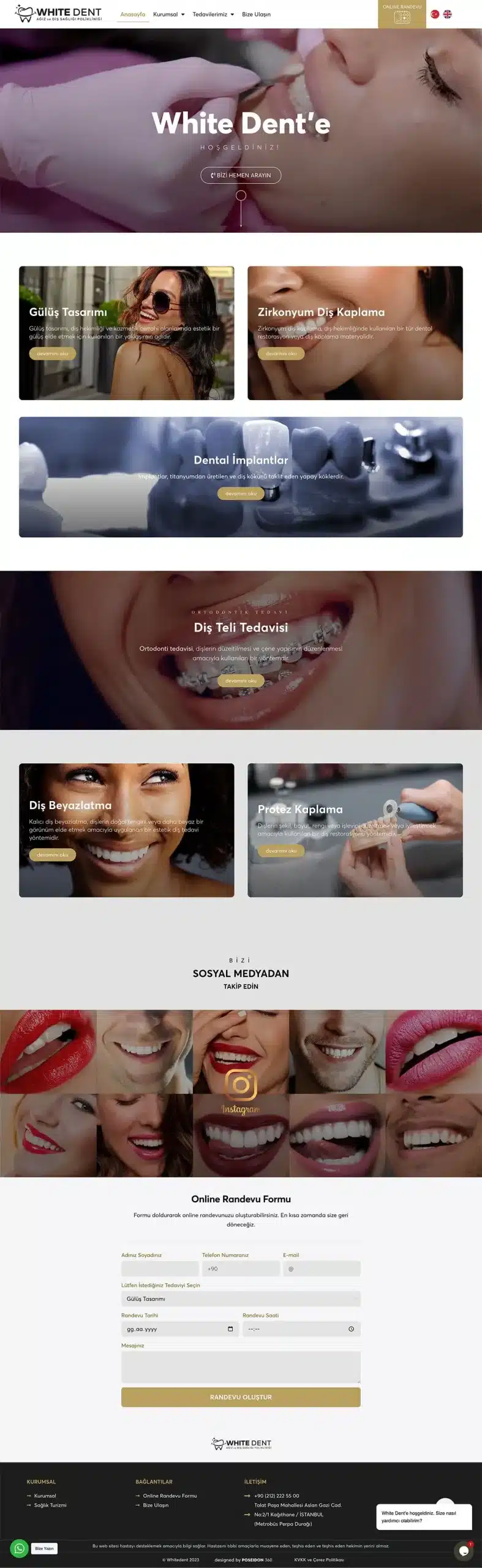whitedent dis klinigi web site tasarimi